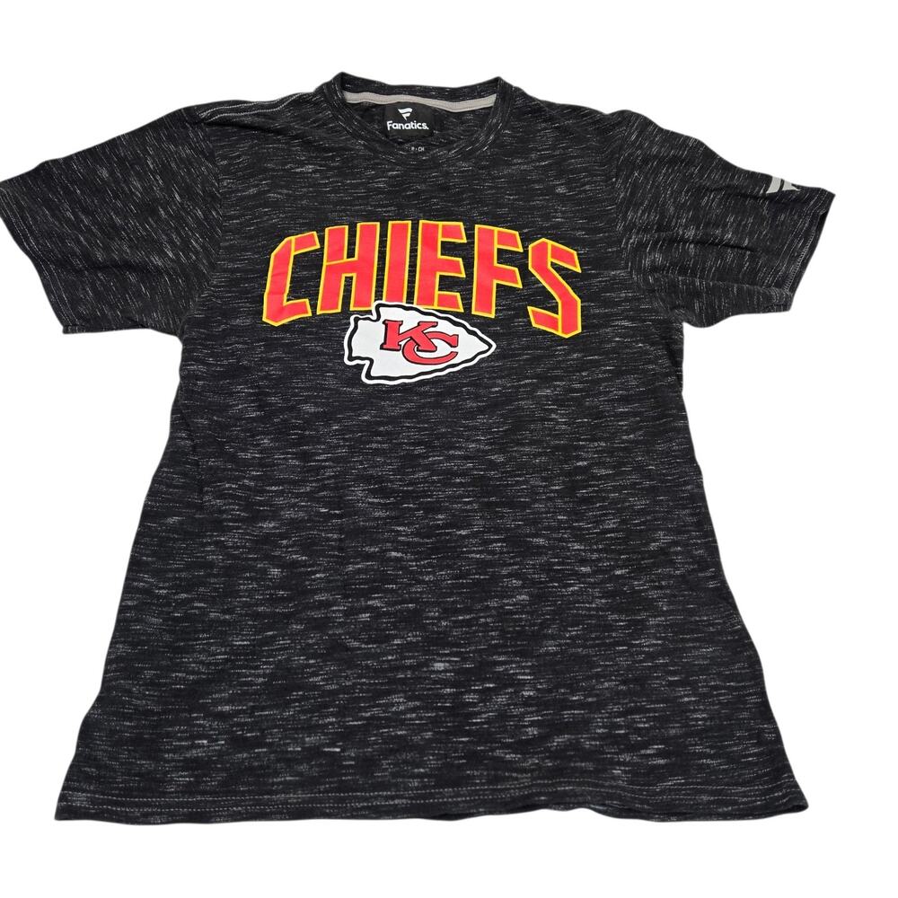 Fanatics Kansas City Chief T-Shirt Small 15 Mahomes Dark Gray Red Yellow